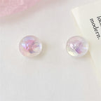 Glow Plating Round Acrylic Beads 15mm Double Color Meteorite 100pcs 3