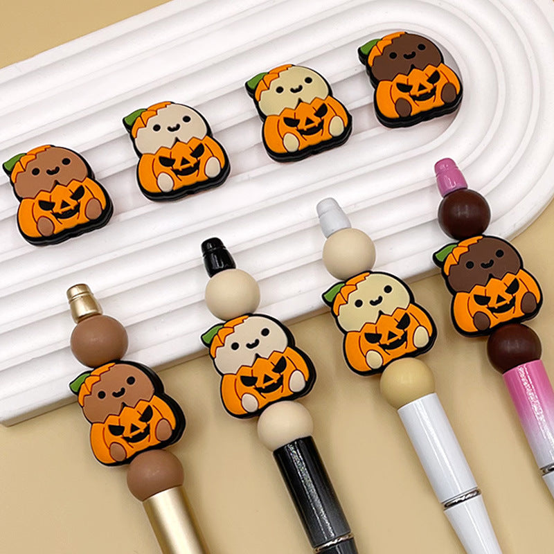 Silicone Focal Beads Chicken Pumpkin Halloween Smiling Face 20pcs 4