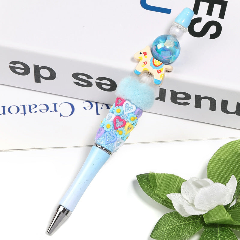 Flower Print Wooden Horse Acrylic Beads 18x23mm Colorful Floral 50pcs 2