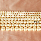 Pearl Glass Beads Round 5-12mm Yellow Imitation 10pcs 9