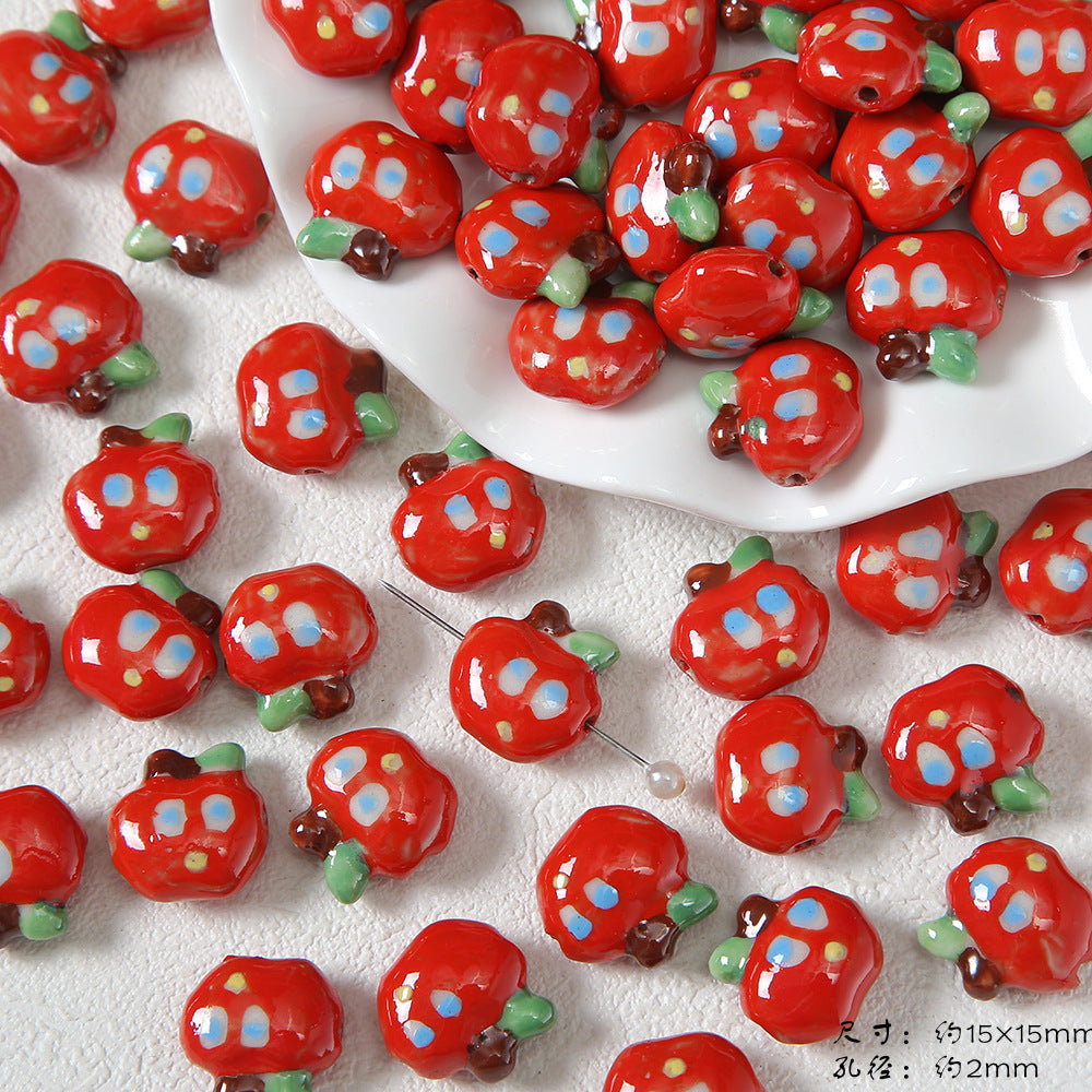 Ceramic Santa Claus and Clown Series Clay Beads Hand Painted 10pcs 2