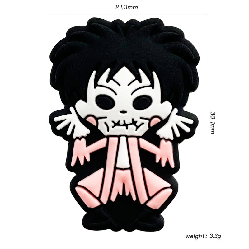 Silicone Focal Beads Clown Gothic Dark Hair Pink Outfit 20pcs