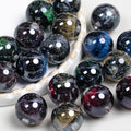 Smoky Ink Texture Resin Beads 16mm Round Gradient Mixed Colors 10pcs