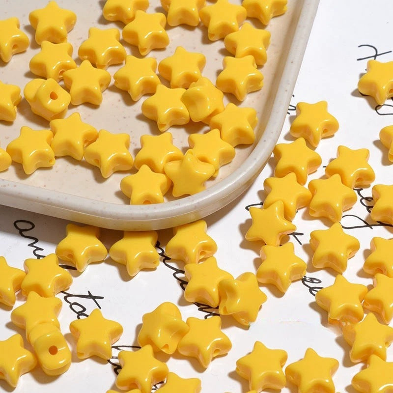 Glow Star Acrylic Beads 11mm Glossy Vibrant Colors 50pcs 3