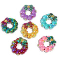 Plating Christmas Wreath Acrylic Beads 39mm Glossy Mixed Colors 15pcs 5