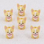 Painted 3D Corgi Acrylic Beads 16x23mm Colorful Mixed 10pcs 9