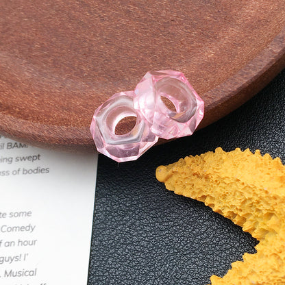 Resin Spacer Beads Pink Tone 40pcs 22