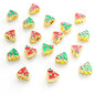 Santa Claus Christmas Tree Metal Beads 10mm Enamel Gold Tone 50pcs 6