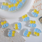 Hand Painted Bee Acrylic Beads 25mm Colorful Enamel 20pcs 2