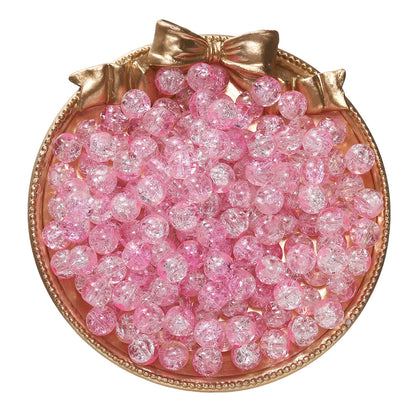 Crackle Round Glass Beads 8mm Colored Hole 1.3mm 50pcs 18