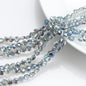 Electroplated Heart Glass Beads 8mm Transparent Mixed Colors 50pcs 7