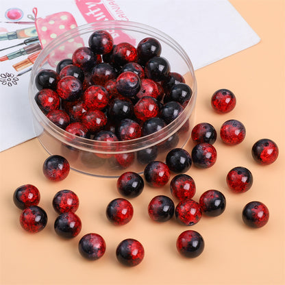 Crackle Round Glass Beads 8mm Multicolor Mixed 30pcs 12