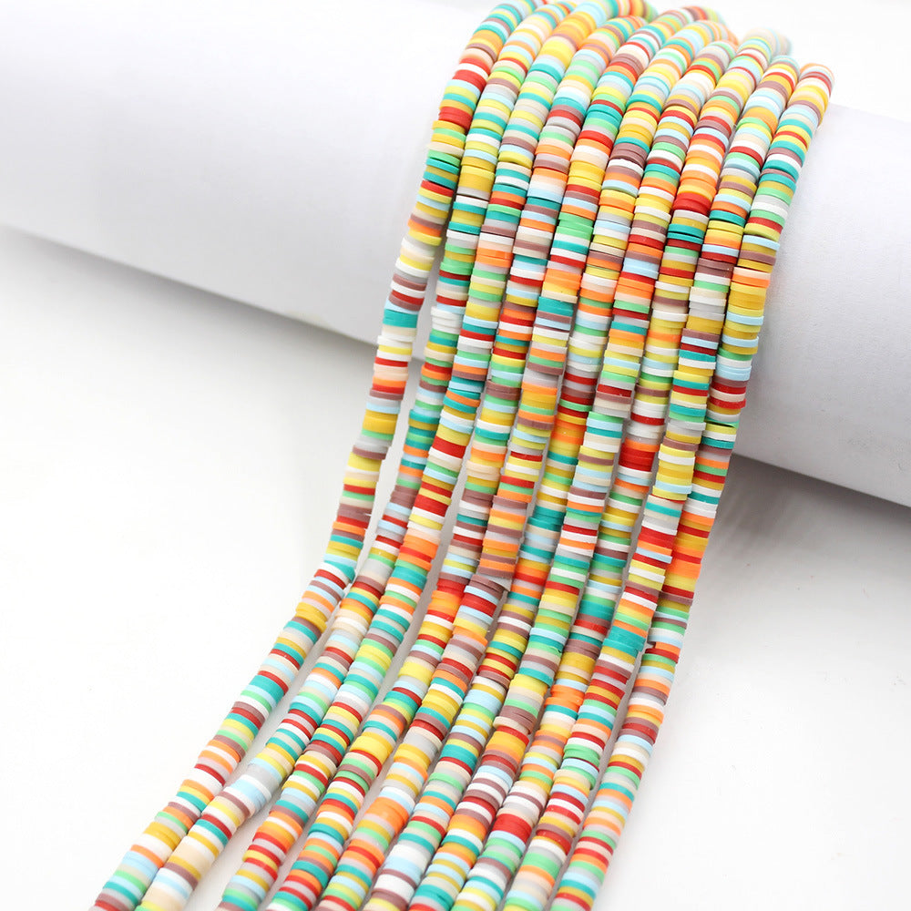 Flat Disc Clay Beads 6mm Colorful Matte Polymer 10strands 8