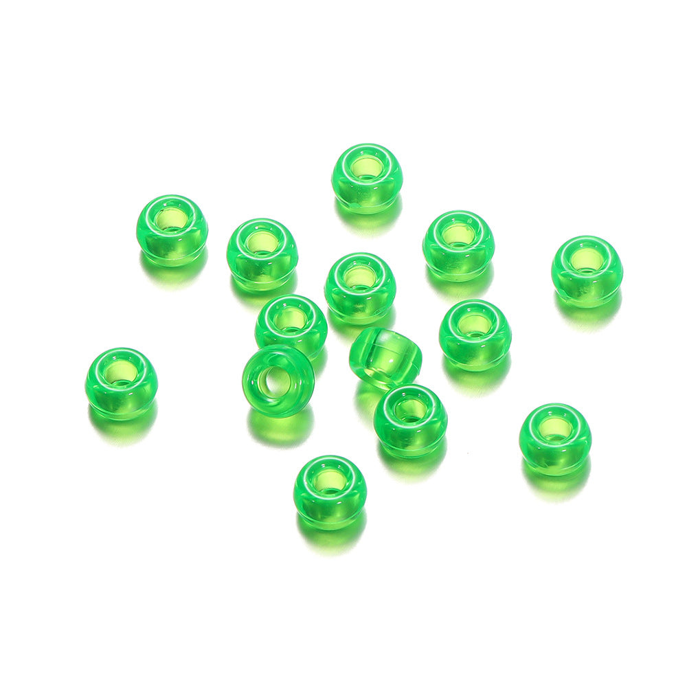 Clear Pony Beads 9mm Large Hole Translucent Plastic 300pcs 6