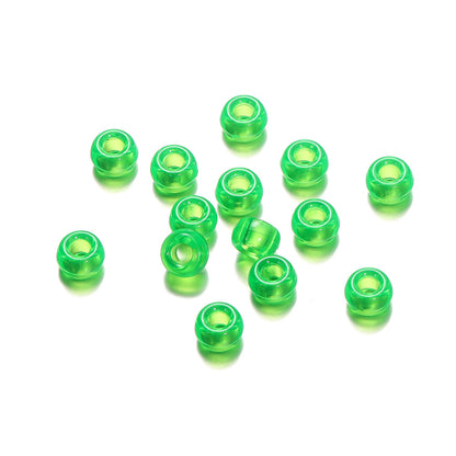 Clear Pony Beads 9mm Large Hole Translucent Plastic 300pcs 6