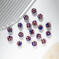 Rhinestone Round Clay Beads 10mm American Flag Pattern 50pcs