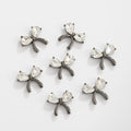 Jewelled Bow Rhinestone Beads 18mm Vibrant Colors Alloy 10pcs 6