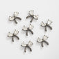 Jewelled Bow Rhinestone Beads 18mm Vibrant Colors Alloy 10pcs 6