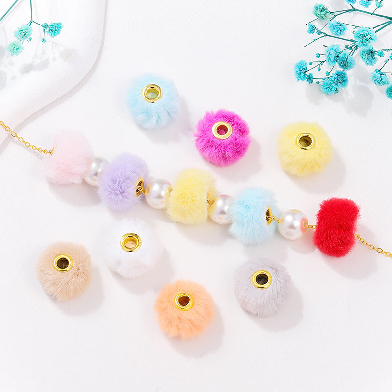 Fabric Fuzzy Abacus Spacer Beads 20mm Large Hole 50pcs 4