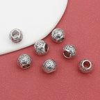 Tibetan Metal Beads 10mm Vintage Matte Pattern Large Hole Zinc Alloy 20pcs 2