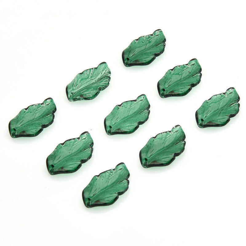 Czech Glass Beads Feather Leaf 17x28mm Gradual Color Change 20pcs 8