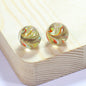 Lampwork Glass Beads Round 12/14mm Transparent Phoenix Tail Gold Foil 5pcs 14