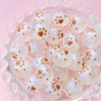 Painted Smiley Face Acrylic Beads 16mm Glow In The Dark 10pcs 11