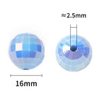 UV Plating Faceted Disco Acrylic Beads 16mm Multicolor 50pcs 3