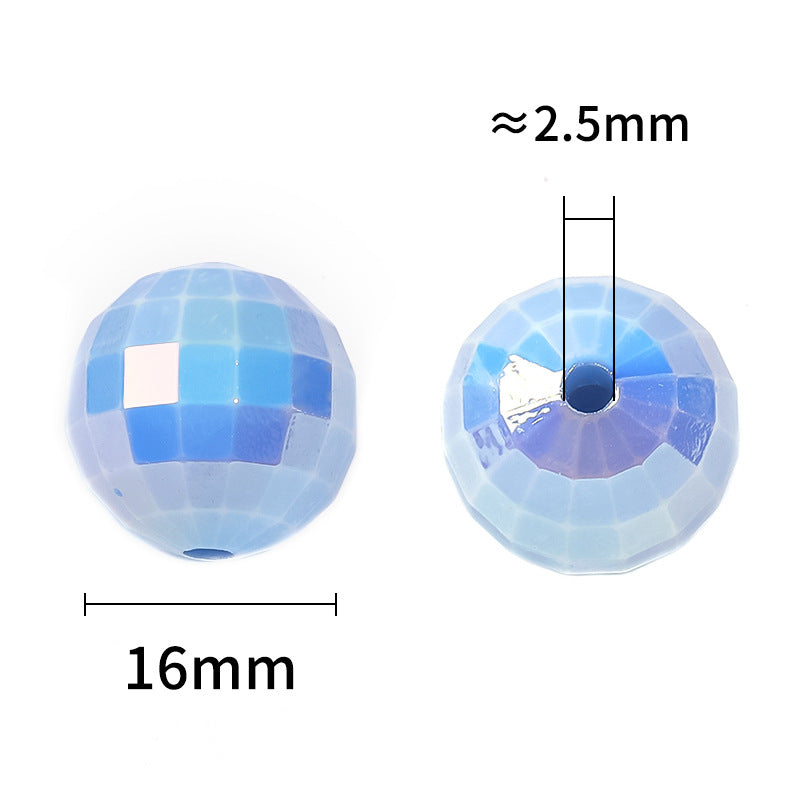 UV Plating Faceted Disco Acrylic Beads 16mm Multicolor 50pcs 3