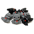 Silicone 3D Focal Beads Bat Rosy Cheeks Red Heart 20pcs 2