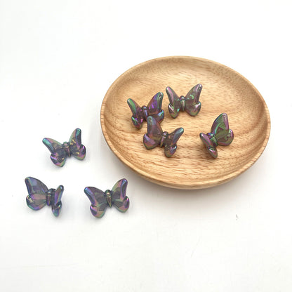 Glow Butterfly Acrylic Beads 21mm Stereo Glow in the Dark 10pcs 10