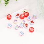Flat Clay Beads 9mm Mother'S Day Series Pattern Polymer 100pcs 2