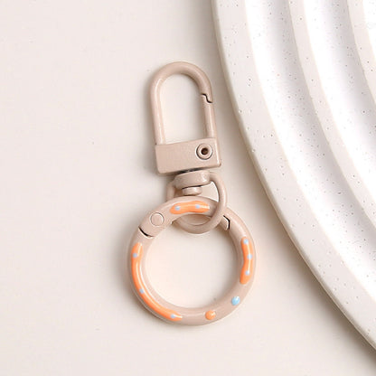 Zinc Alloy Donut Keychain Clasps Spray Painted Hand Paint 51mm 10pcs 8