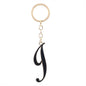 Metal Fashion Letter Keychain Black and Gold Script Design 40