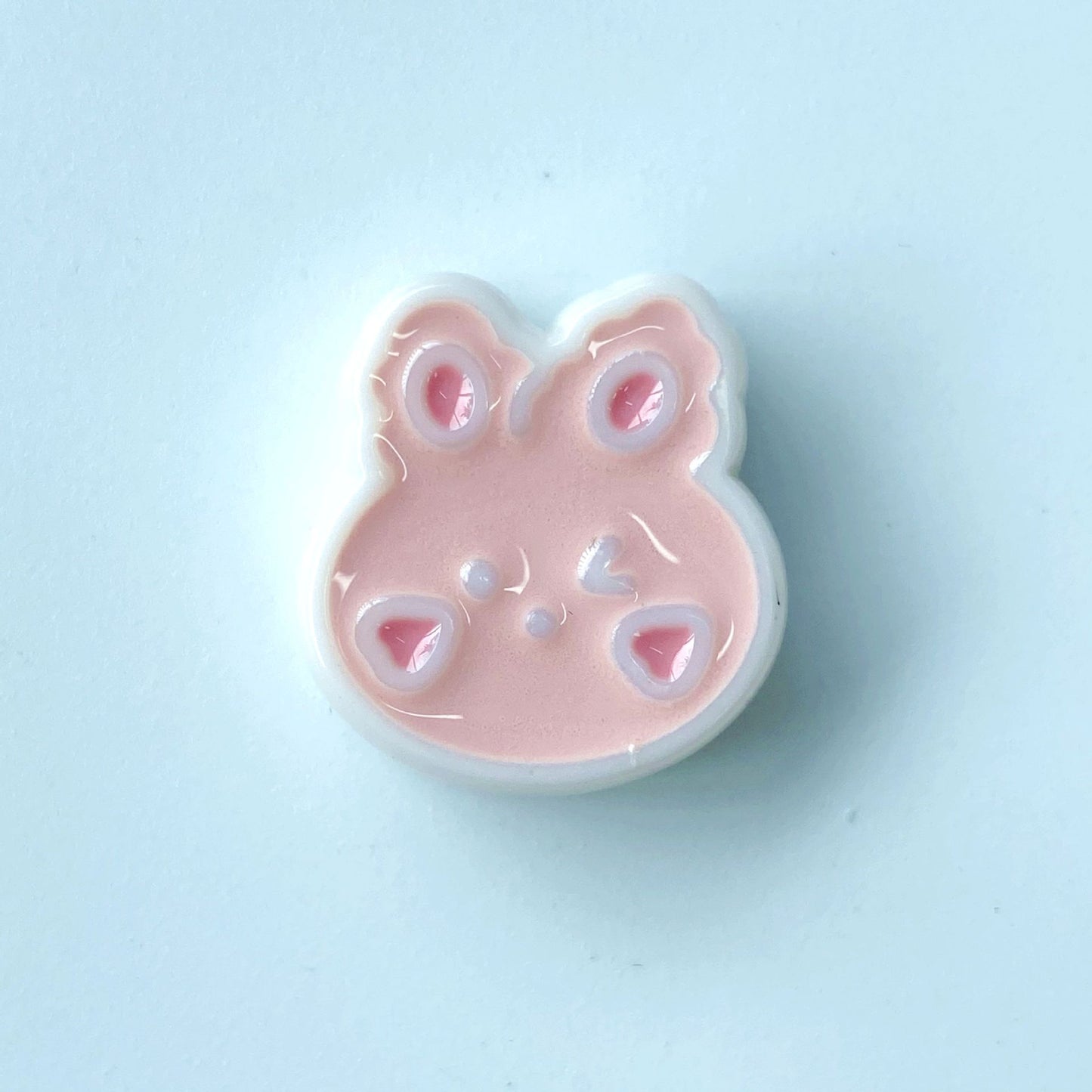 Hand-Painted Rabbit Acrylic Beads 22x24mm Glossy Pastel 100pcs 9