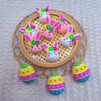 Silicone 3D Focal Beads Easter Bunny Egg Floral Crown 20pcs