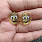 Clear Expression Acrylic Beads 18mm Printed Glossy 100pcs 3