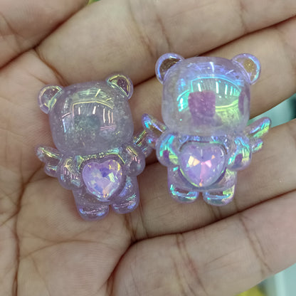 Glow Wing Bear Acrylic Beads 31mm Pastel Iridescent 50pcs 7