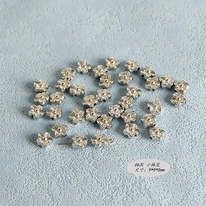 Plating Irregular Shaped Acrylic Beads Metal Colored Silver 100pcs 11