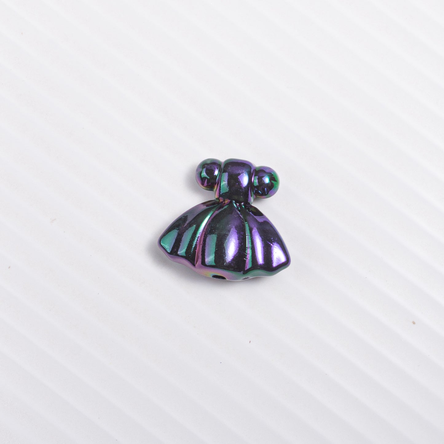 UV Plating Skirt Acrylic Beads 26mm Colorful Shimmering 20pcs 3