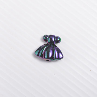 UV Plating Skirt Acrylic Beads 26mm Colorful Shimmering 20pcs 3