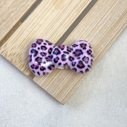 Leopard Print Bow Acrylic Beads 20mm Colorful Mixed 50pcs 7