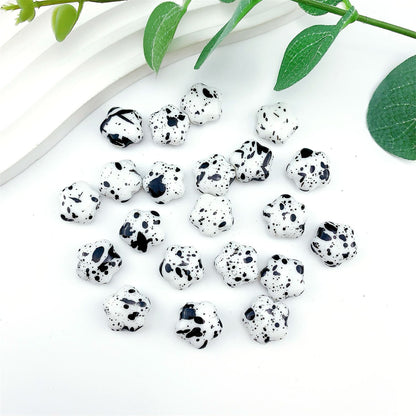 Spray Painted Butterfly Heart Star Acrylic Beads Black and White 100pcs 19