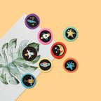 Flat Clay Beads 9mm Planet Series Colorful Space Designs 100pcs 4