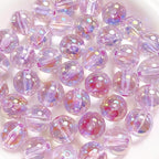 Clear Round Acrylic Beads 16mm UV Plated Rainbow Shimmer 200pcs 3