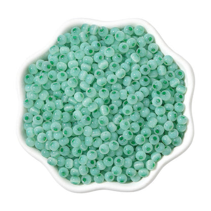 Cat Eye Jade Ice Seed Glass Beads 4mm Soft Pastel Translucent 150pcs 16