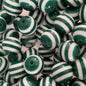 Striped Bubblegum Beads 20mm Chunky Dark Green White Resin 10pcs