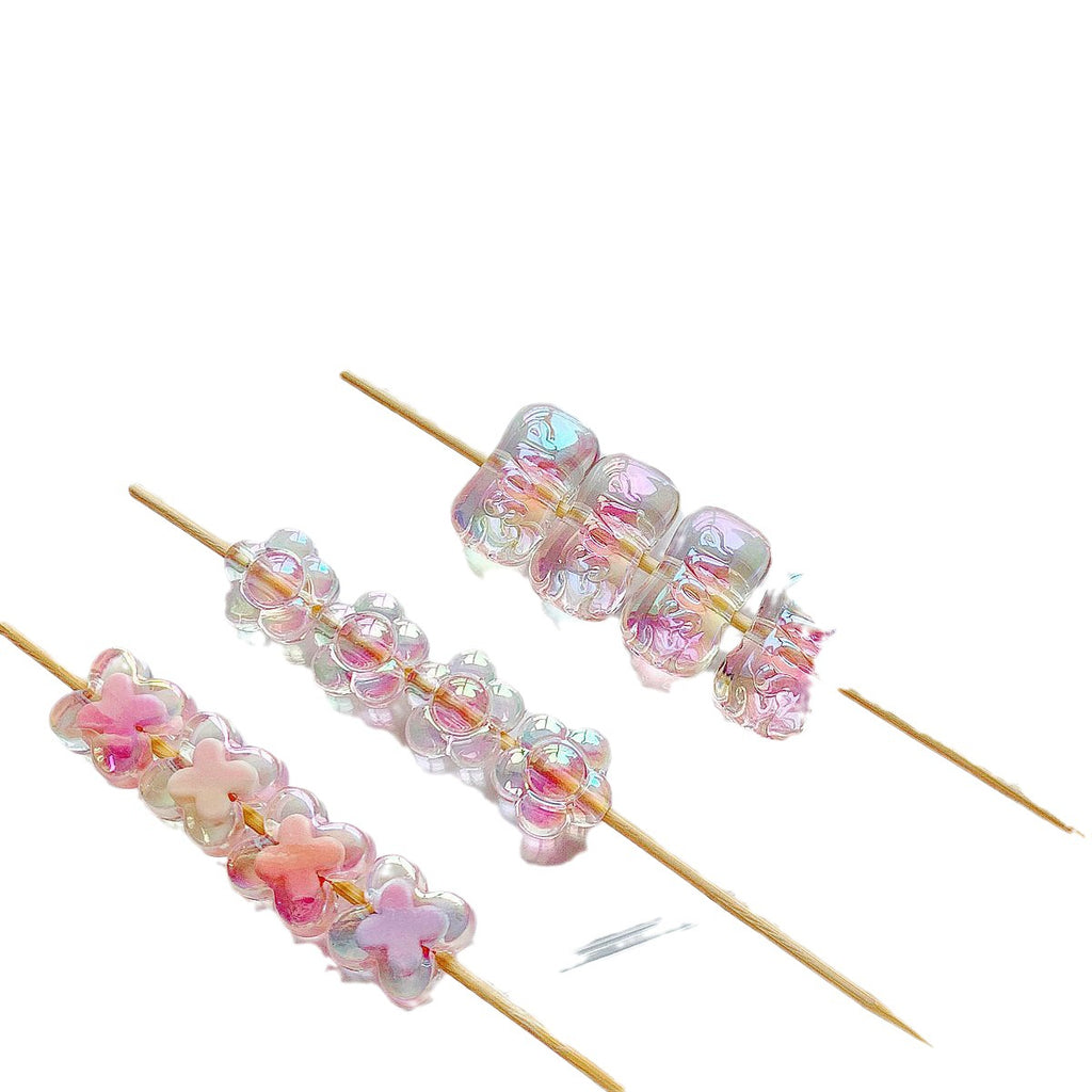 Pink Series Butterfly Flower Acrylic Beads Transparent 1pc 5