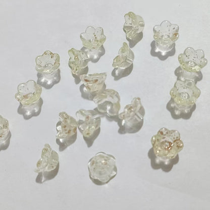 Czech Glass Beads Wind Chime Flower 12mm Pastel Glossy 100pcs 37
