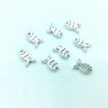 Small Fish Metal Beads 12mm Antique Silver Tone Alloy 100pcs 3